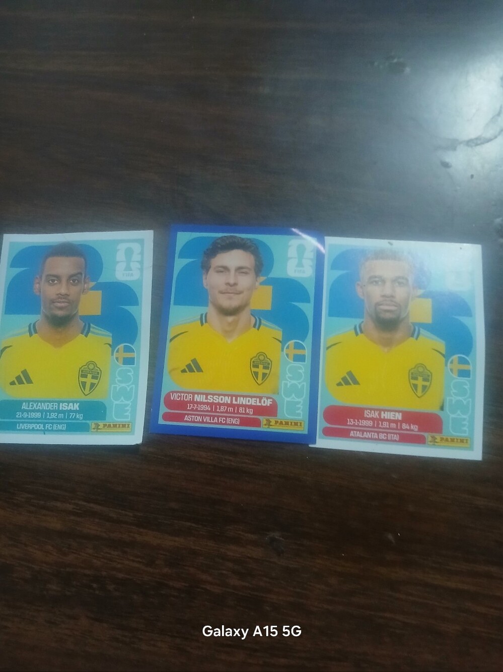 Panini Sweden Yellow and Blue National Team Cards